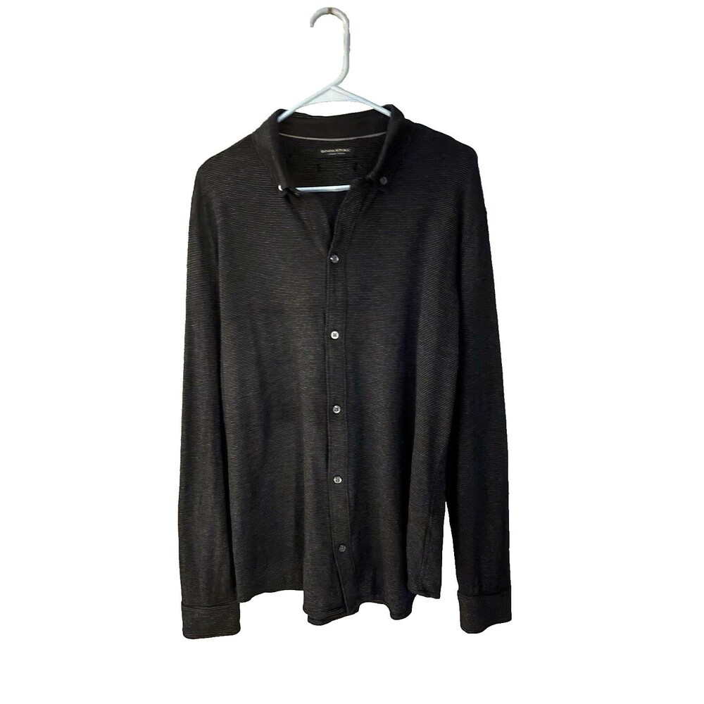 Banana Republic Men’s Charcoal Grey Luxury Brushed Cotton Button Down Shirt XLT